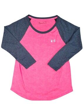 Under Armour XS HeatGear Neon Pink Athleisure Running Shirt Extra Small